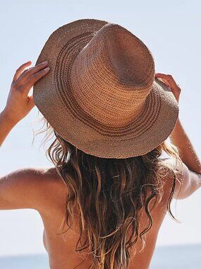 Free People Soft Spoken Packable Hat Woven Style Beach Boho Summer Large NEW